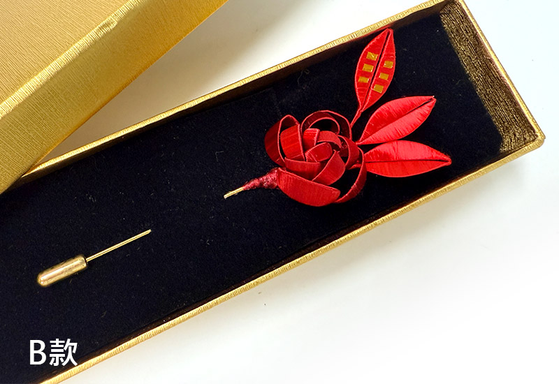 傳統紅春仔花(玫瑰)夾/胸針/髮梳